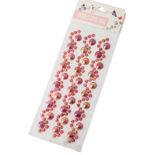Margele Adezive Autocolante de Lipit Hobby Cristale cu Strasuri Perle Rosii Rotunde Sticker de aplicat