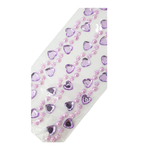 Margele Adezive Autocolante de Lipit Hobby Cristale cu Strasuri Rotunde si Inimi Mov Sticker Handmade