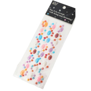 Margele Adezive Autocolante de Lipit Hobby Cristale cu Strasuri Rotunde si Perle Baroc Multicolore Sticker