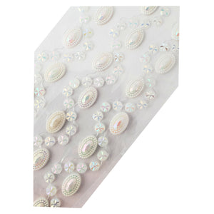 Margele Adezive Autocolante de Lipit Hobby Cristale cu Strasuri Rotunde si Perle Baroc Albe Sticker Handmade