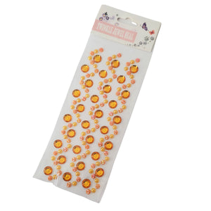 Margele Cristal Adezive Autocolante de Lipit Hobby Strasuri Sticker Rotunde si Perle Portocalii