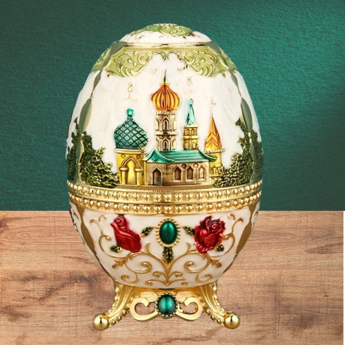 Suport de Scobitori din Metal Dispenser Ou Faberge Model Emailat