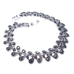 Bratara cu Marcasite din Sticla Cristale Argint Tibetan Petale de Inima