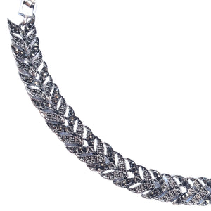 Bijuterie Bratara de Mana cu Marcasite Sticla Cristale Argint Tibetan Ghiocel Cadou Doamne Aspect Antichizat vintage