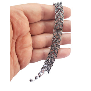 Bijuterie Bratara de Mana cu Marcasite Sticla Cristale Argint Tibetan Ghiocel Cadou Doamne