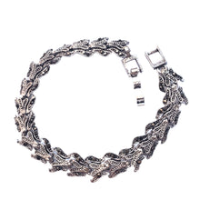 Încărcați imaginea în Galerie, Bijuterie Bratara de Mana cu Marcasite Sticla Cristale Argint Tibetan Crin Imperial Cadou Doamne Vintage