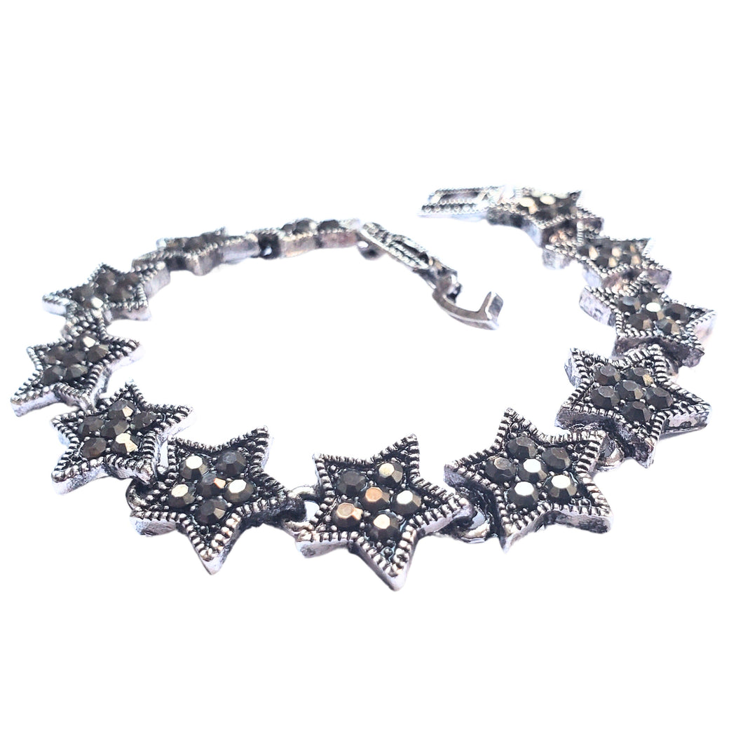 Bijuterie Bratara de Mana cu Marcasite Sticla Cristale Argint Tibetan Stelute Fulg de Nea Cadou Doamne