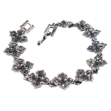 Încărcați imaginea în Galerie, Bijuterie Bratara de Mana cu Marcasite Sticla Cristale Argint Tibetan Trifoi Norocos Cadou Doamne