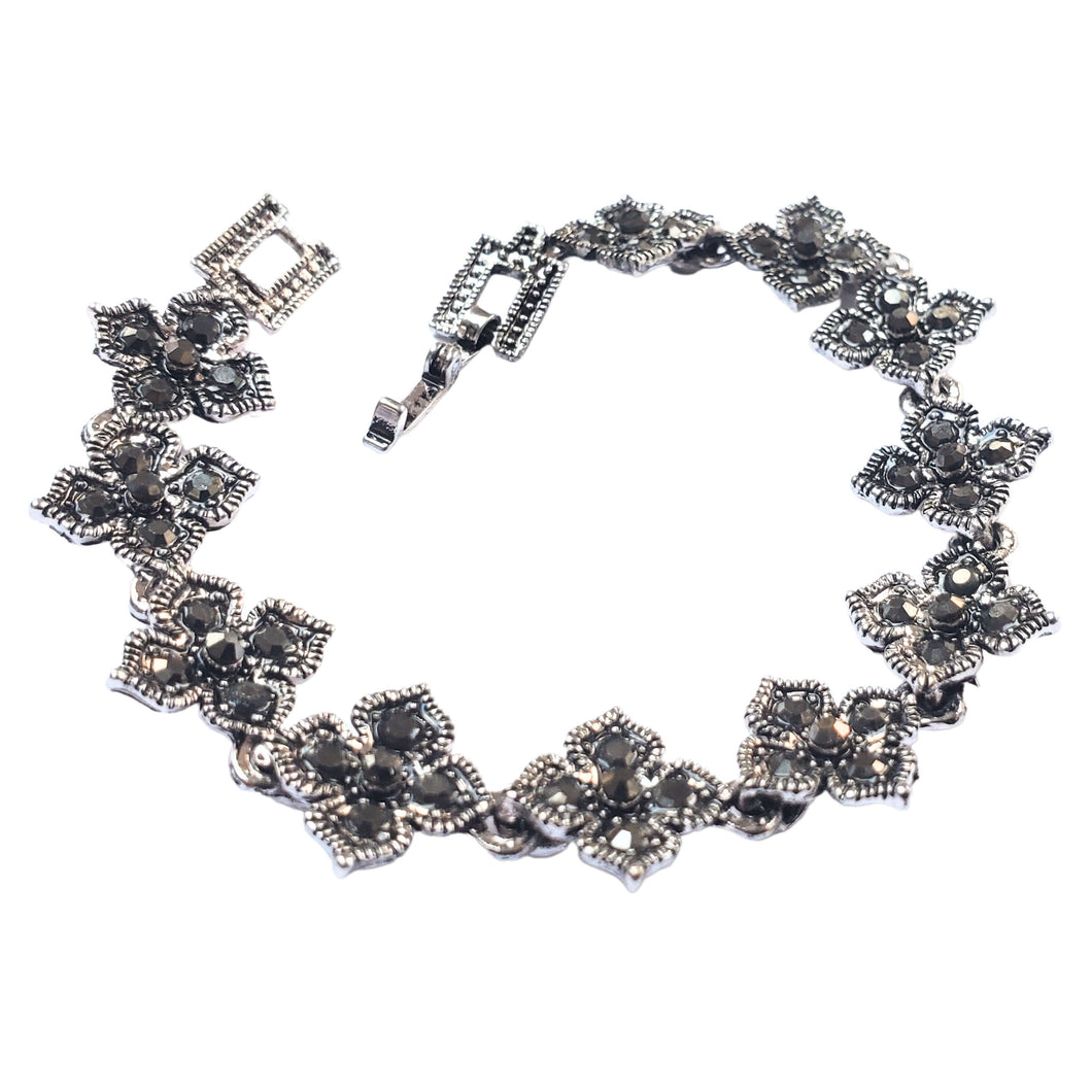 Bijuterie Bratara de Mana cu Marcasite Sticla Cristale Argint Tibetan Trifoi Norocos Cadou Doamne