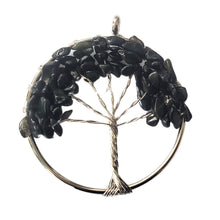 Încărcați imaginea în Galerie, Pandantiv din Pietre Semipretioase Copacul Vietii Tree of Life cu Onix Negru Margele Chips Spartura Bijuterii Piatra Semipretioasa