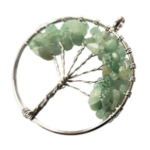 Încărcați imaginea în Galerie, Pandantiv din Pietre Semipretioase Copacul Vietii Tree of Life cu Aventurin Verde Margele Chips Spartura cabochon Piatra Semipretioasa