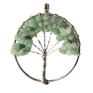 Pandantiv din Pietre Semipretioase Copacul Vietii Tree of Life cu Aventurin Verde Margele Chips Spartura Cadou Doamne Femei ziua mamei