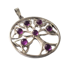 Încărcați imaginea în Galerie, Pandantiv din Pietre Semipretioase Copacul Vietii Lotus Tree of Life Ametist Mov Purple Cabochon Cadou doamne femei
