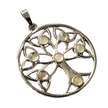 Încărcați imaginea în Galerie, Pandantiv din Pietre Semipretioase Copacul Vietii Lotus Tree of Life Citrin Alb Cabochon