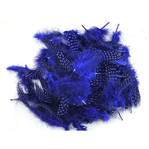 Pene Fulgi de Bibilica de Guineea Naturale Decorative Puf  Lucru Manual Set Albastru Intens 6-12 cm 20 buc