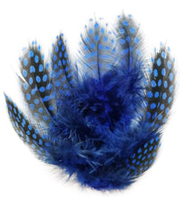 Încărcați imaginea în Galerie, Pene Fulgi de Bibilica de Guineea Naturale Decorative Puf  Lucru Manual Set Albastru Intens 6-12 cm 20 buc Blue