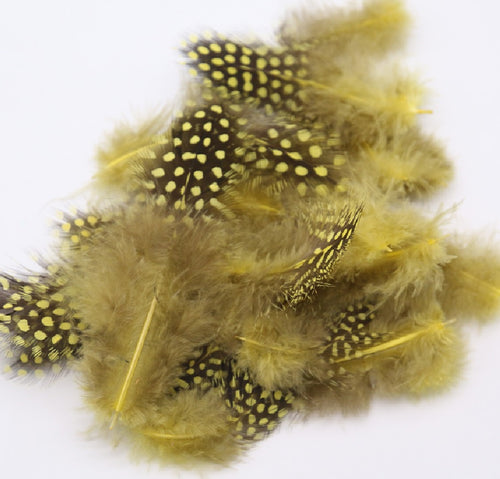 Pene Fulgi de Bibilica de Guineea Naturale Decorative Puf Lucru Manual Set Galben Lamaie 6-12 cm 20 buc