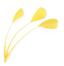 Încărcați imaginea în Galerie, Pene Fulgi de Gasca Inima Naturale Decorative Puf Lucru Manual Set Galben Intens 12-16 cm 20-22 buc Craft Diy