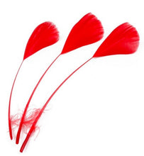 Încărcați imaginea în Galerie, Pene Fulgi de Gasca Inima Naturale Decorative Puf Lucru Manual Set Rosu Intens 12-16 cm 20-22 buc Rosii
