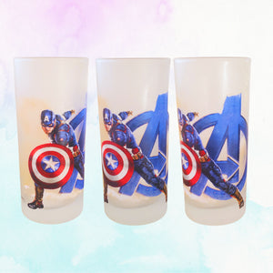 Pahar din Sticla de Vin sau Apa cu Superhero Marvel de Apa cu Supereroi Avengers Captain Capitanul America