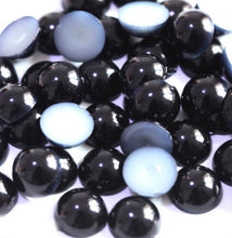 Încărcați imaginea în Galerie, Perle Decorative Jumatati Margele de Lipit Cabochon Negru Black 12 mm Diametru Set de 50 buc