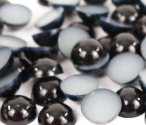 Perle Decorative Jumatati Margele de Lipit Cabochon Negru Black 12 mm Diametru Set de 50 buc Craft Hobby Art