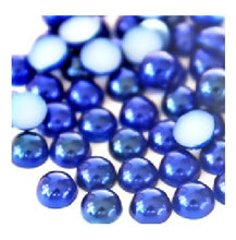 Încărcați imaginea în Galerie, Perle Decorative Jumatati Margele de Lipit Cabochon Albastru Intens 12 mm Diametru Set de 50 buc Art Hobby Handmade
