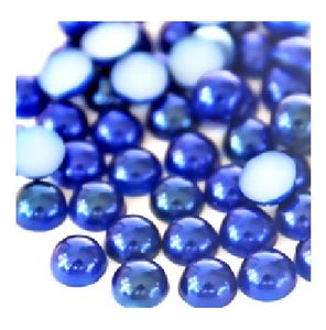 Perle Decorative Jumatati Margele de Lipit Cabochon Albastru Intens 12 mm Diametru Set de 50 buc Art Hobby Handmade