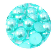 Încărcați imaginea în Galerie, Perle Decorative Jumatati Margele de Lipit Cabochon Turcoaz 12 mm Diametru Set de 50 buc