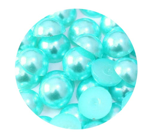 Perle Decorative Jumatati Margele de Lipit Cabochon Turcoaz 12 mm Diametru Set de 50 buc