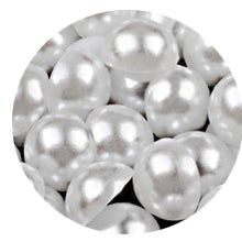 Încărcați imaginea în Galerie, Perle Decorative Jumatati Margele de Lipit Cabochon Alb Mat 12 mm Diametru Set de 50 buc