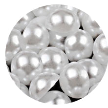 Perle Decorative Jumatati Margele de Lipit Cabochon Alb Mat 12 mm Diametru Set de 50 buc