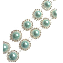 Încărcați imaginea în Galerie, Perle Decorative Jumatati Margele cu Strasuri de Lipit Cabochon Turcoaz 20 mm Diametru Set de 10 buc Art Hobby Creativ