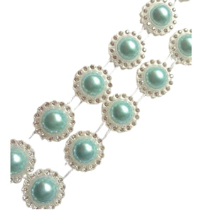 Perle Decorative Jumatati Margele cu Strasuri de Lipit Cabochon Turcoaz 20 mm Diametru Set de 10 buc Art Hobby Creativ