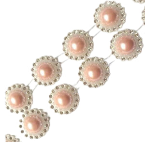Perle Decorative Jumatati Margele cu Strasuri de Lipit Cabochon Roz Deschis 20 mm Diametru Set de 10 buc