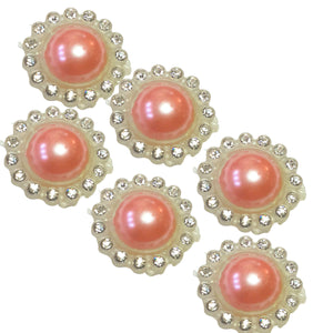 Perle Decorative Jumatati Margele cu Strasuri de Lipit Cabochon Roz Deschis 20 mm Diametru Set de 10 buc