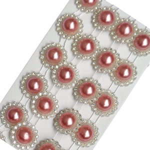 Perle Decorative Jumatati Margele cu Strasuri de Lipit Cabochon Roz Deschis 20 mm Diametru Set de 10 buc Aplicatii