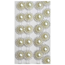 Încărcați imaginea în Galerie, Perle Decorative Jumatati Margele cu Strasuri de Lipit Cabochon Alb Mat 20 mm Diametru Set Sirag de 10 buc