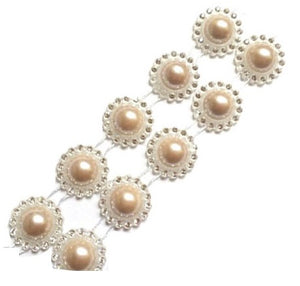 Perle Decorative Jumatati Margele cu Strasuri de Lipit Cabochon Peach Piersica 20 mm Diametru Set de 10 buc Hobby Crem Roz