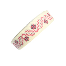 Încărcați imaginea în Galerie, Banda Panglica Decorativa cu Motive Traditionale Etnice Taranesti Model Zig-Zag Rosu 25 mm Traditionala din In