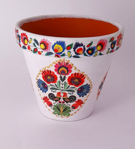 Ghiveci Flori Ceramica Motiv Traditional Taranesti Etnice Multicolore