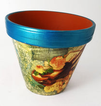 Încărcați imaginea în Galerie, Ghiveci Flori Ceramica Motiv Vintage cu Flori si Vioara