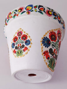 Ghiveci Flori Ceramica Motiv Traditional Taranesti Etnice Multicolore