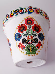 Ghiveci Flori Ceramica Motiv Traditional Taranesti Etnice Multicolore