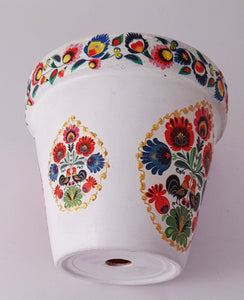 Ghiveci Flori Ceramica Motiv Traditional Taranesti Etnice Multicolore