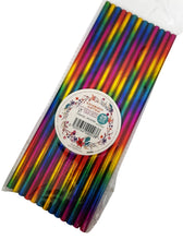 Încărcați imaginea în Galerie, Paie din Carton Set 25 buc Petrecere Party Cocktail Multicolore Metalizat