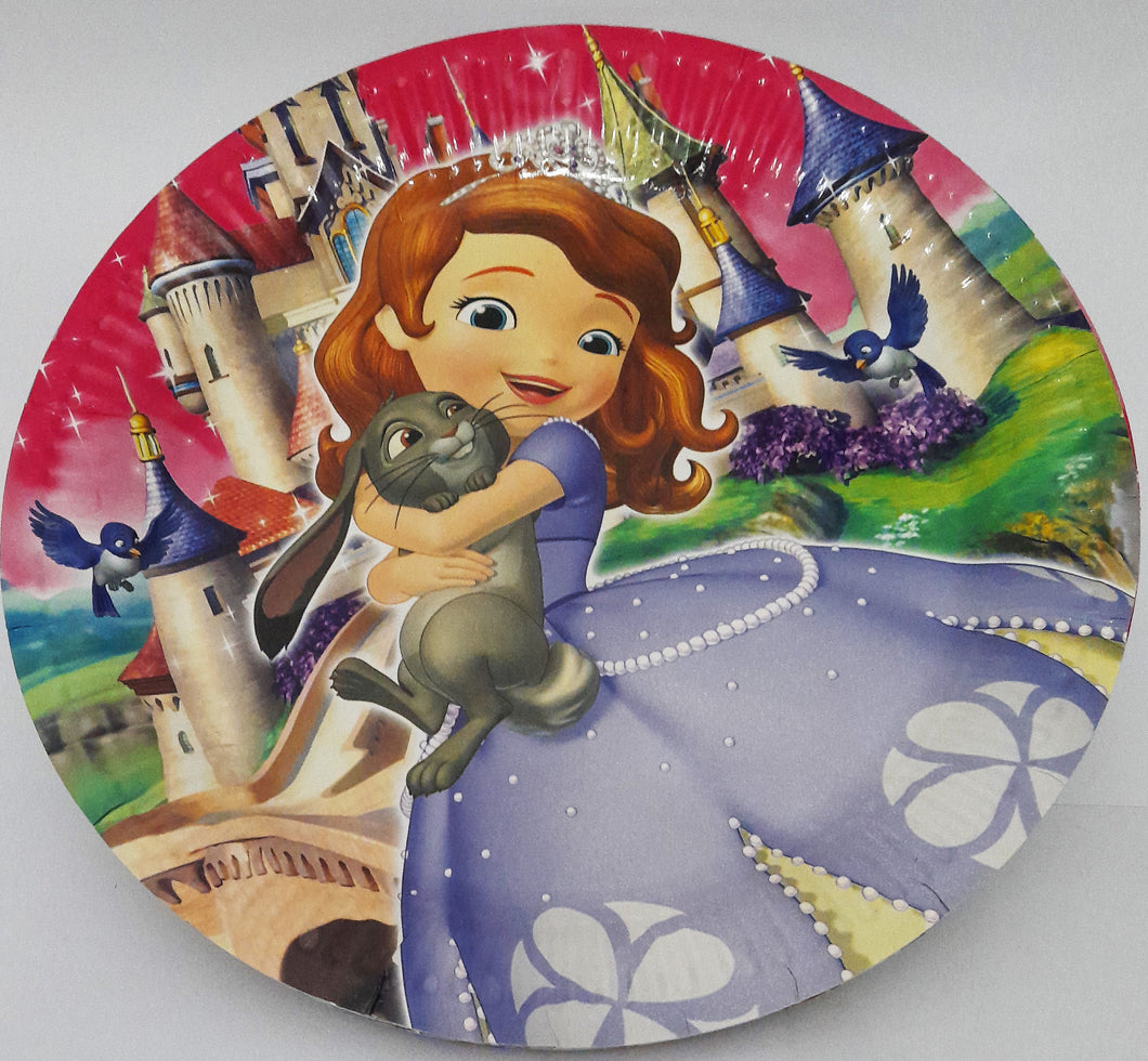 Farfurii din Carton de Petrecere Party Copii Set 10 buc Disney Printesa Sofia Intai the First de 23 cm  de 23 cm