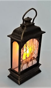 Decoratiune cu Led de Craciun Felinar Cerbul si Caprioara bronz