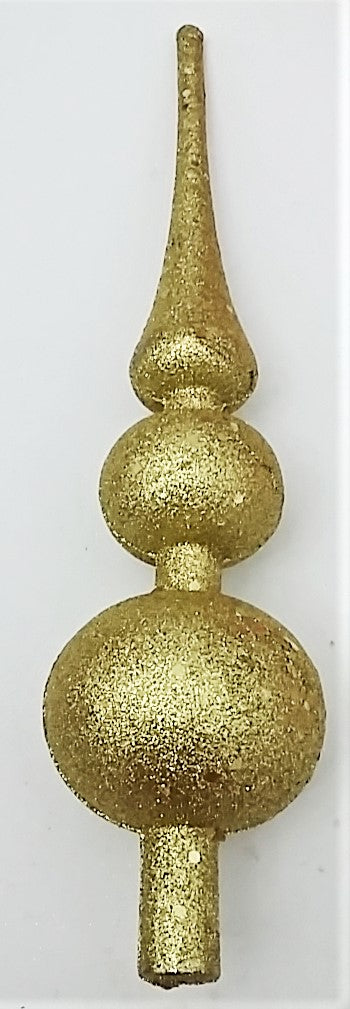 Varf de Brad Craciun Cadou de Pom Sarbatori 3D Auriu Glitter 29 cm