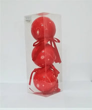 Încărcați imaginea în Galerie, Set Globuri de Craciun Uniculoare pentru Brad 3 buc, Rosii cu stelute 7.00 cm